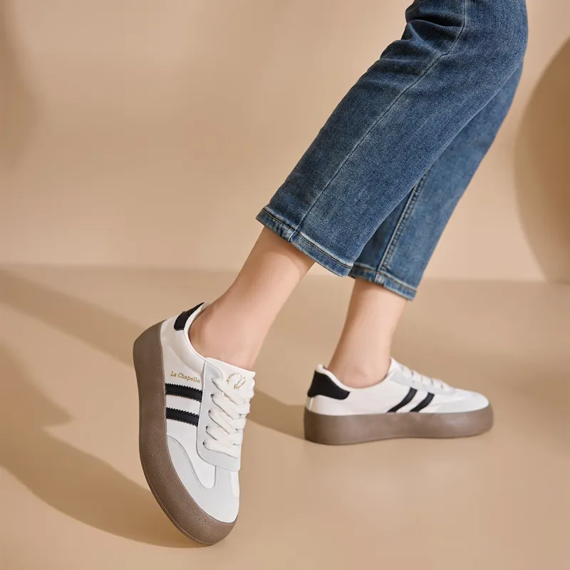 La Chapelle Abrasion Resistant Height Increasing Low Top Skateboard Shoes Women's-9