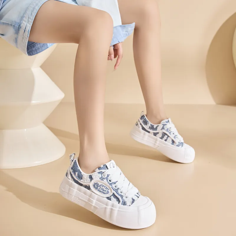 La Chapelle Height Increasing Breathable Low-Top Canvas Shoes Women's-31