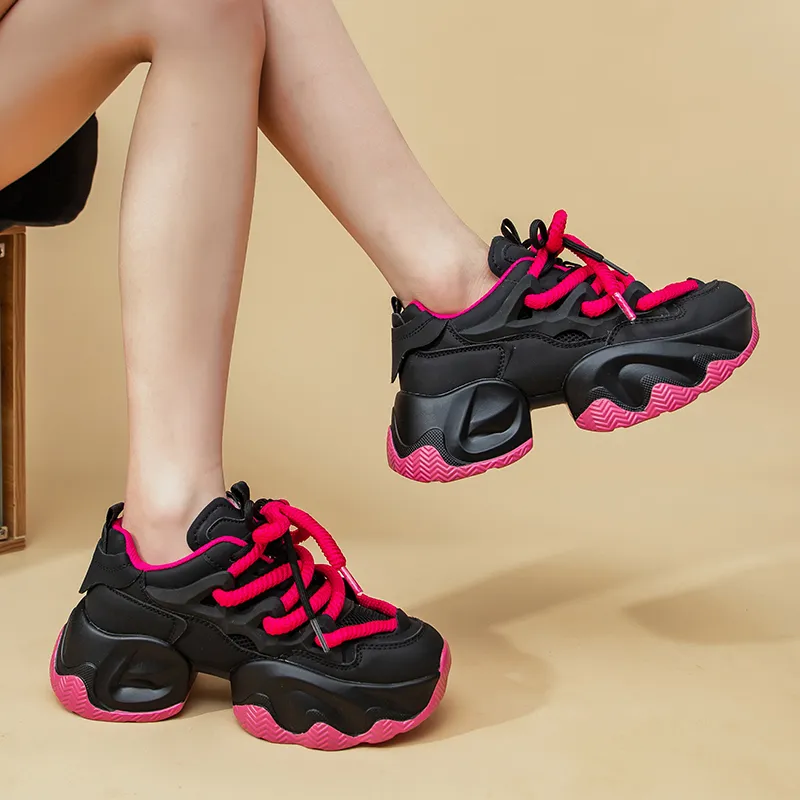 La Chapelle Height Increasing Lightweight Low-Top Chunky Sneakers Women's-18