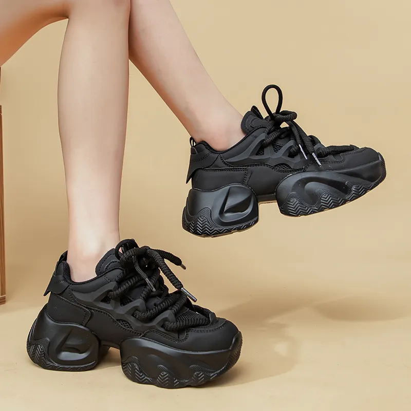La Chapelle Height Increasing Lightweight Low-Top Chunky Sneakers Women's-27