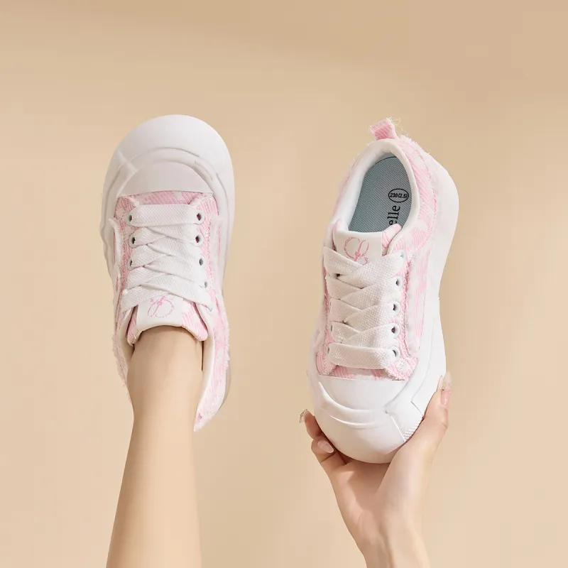 La Chapelle Height Increasing Breathable Low-Top Canvas Shoes Women's-5