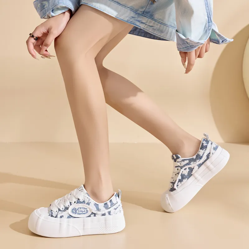 La Chapelle Height Increasing Breathable Low-Top Canvas Shoes Women's-35