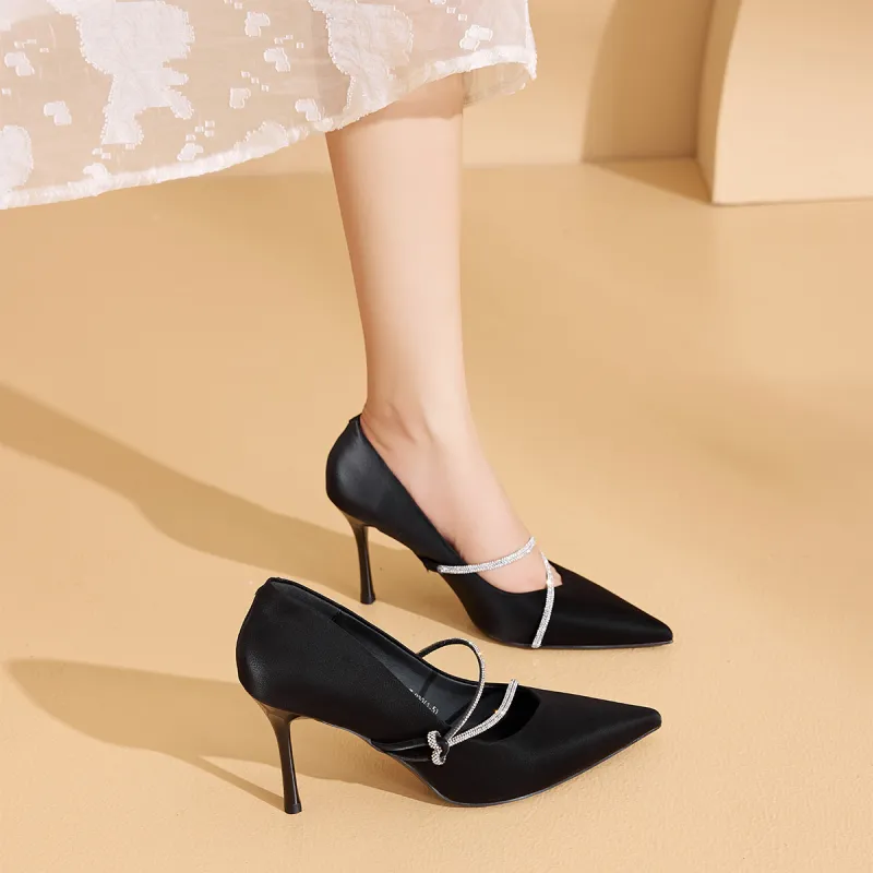 La Chapelle Slim Heel High Heels 8cm Women's-6