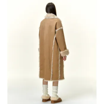 Li Zixian Velvet feel Coat Women's Brown Yellow