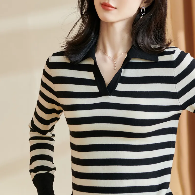 MISSSHINE Sweaters Women's Black/White-2