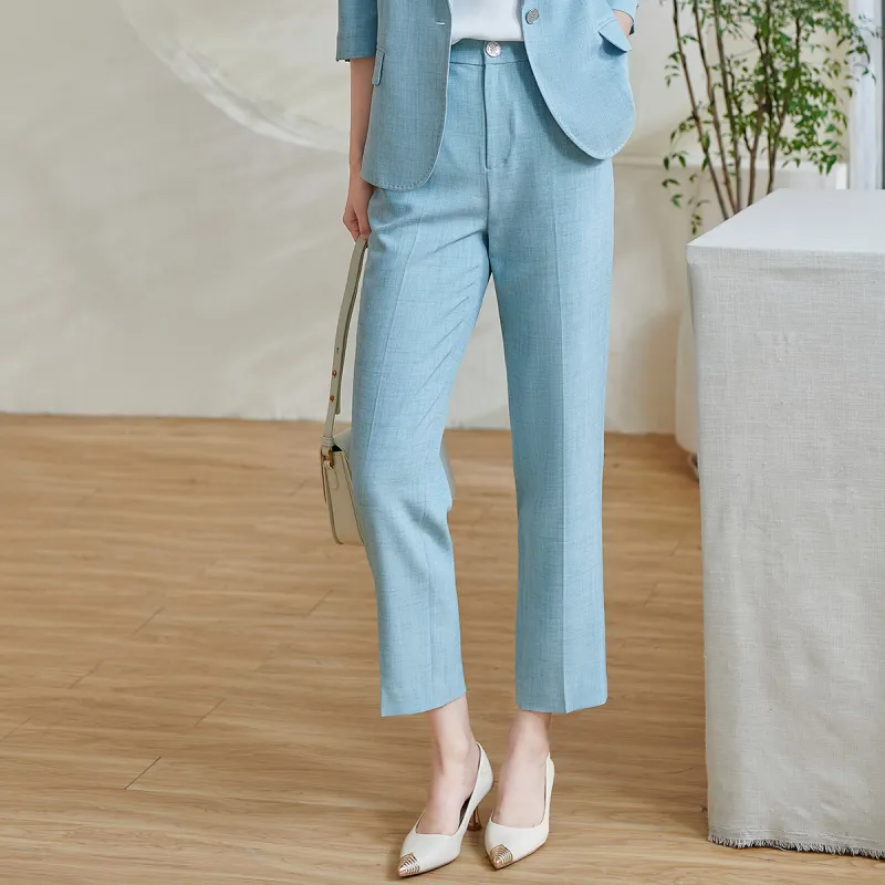 MISSSHINE SS24 Casual Pants Women's Turquoise-4