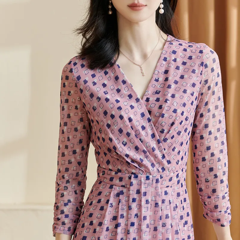 MISSSHINE Long Sleeved Dresses Women's Dusty Pink-2