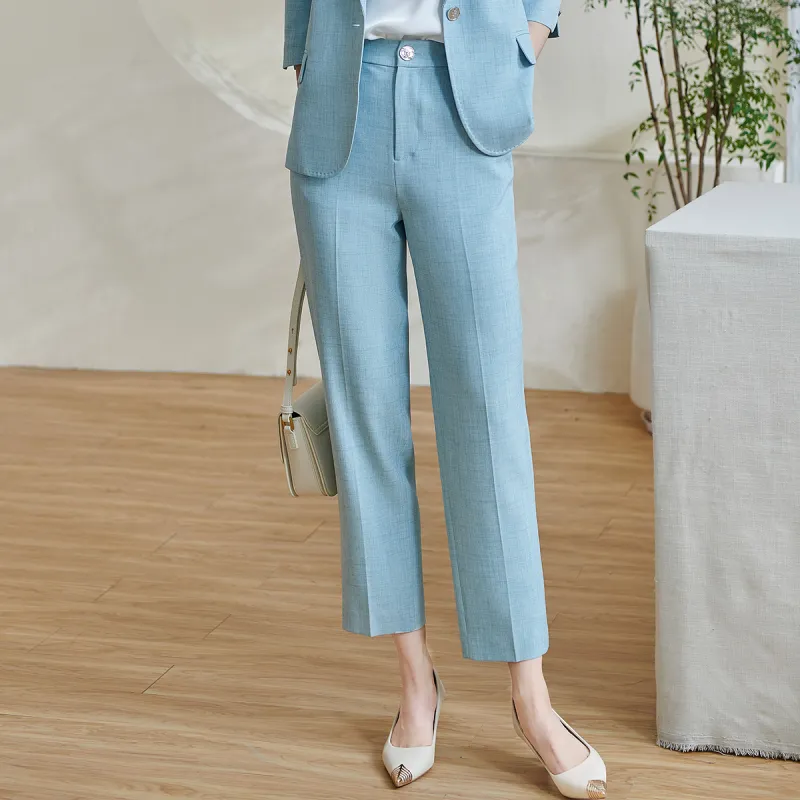 MISSSHINE SS24 Casual Pants Women's Turquoise-2