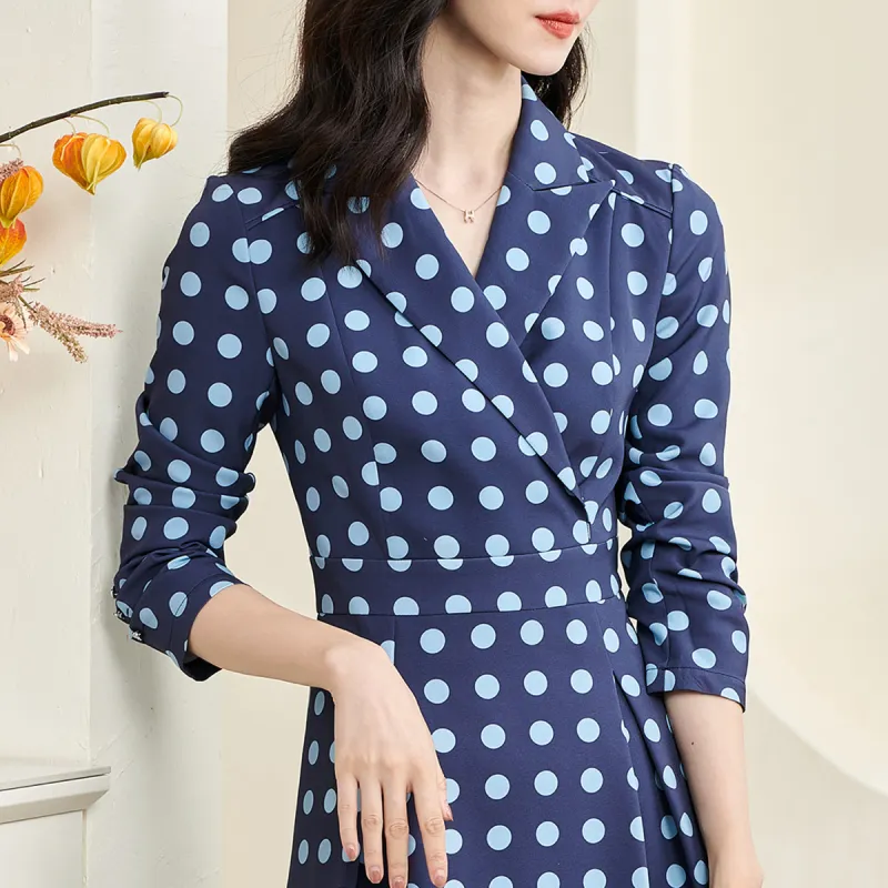 MISSSHINE Long Sleeved Dresses Women's Gray Blue-2