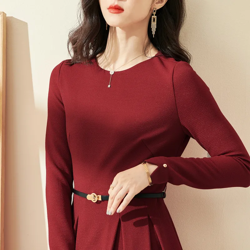 MISSSHINE Long Sleeved Dresses Women's-2