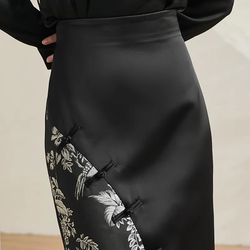 MISSSHINE Casual Long Skirts Women's Black-5