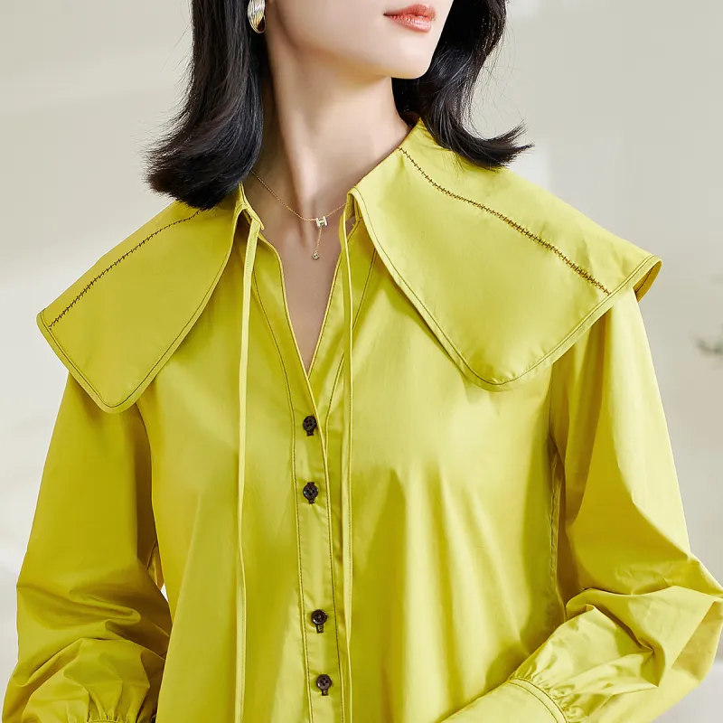 MISSSHINE Shirt Women's Yellow Olive-2