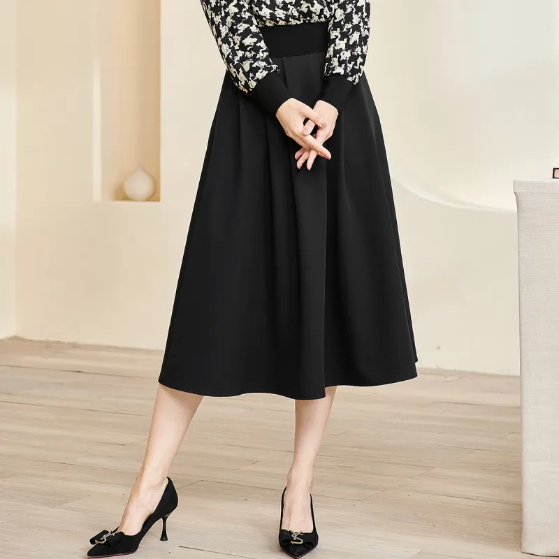 MISSSHINE Casual Long Skirts Women's Black-5