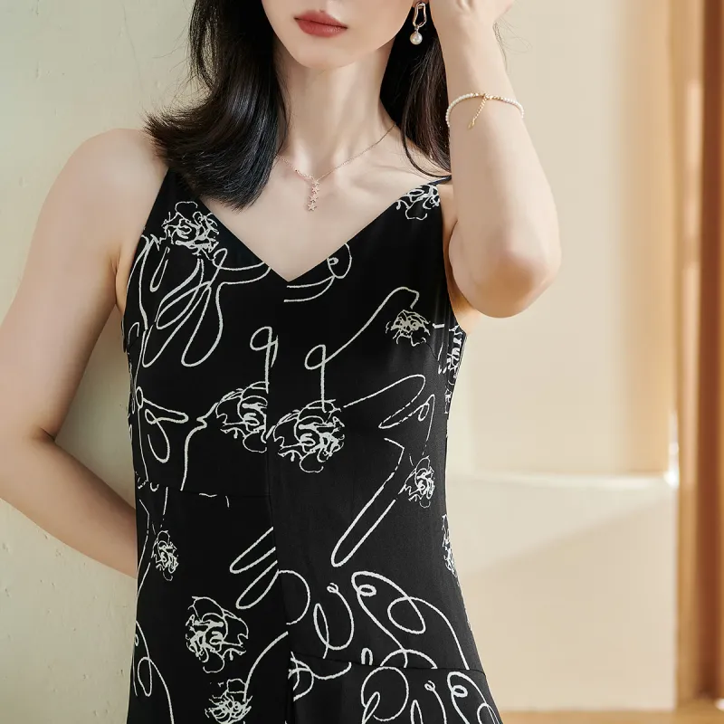 MISSSHINE Slip Dresses Women's Black-2