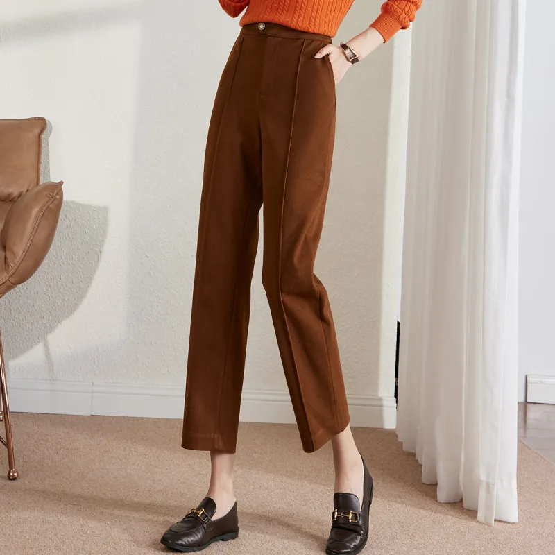 MISSSHINE Casual Pants Women's Brown-5