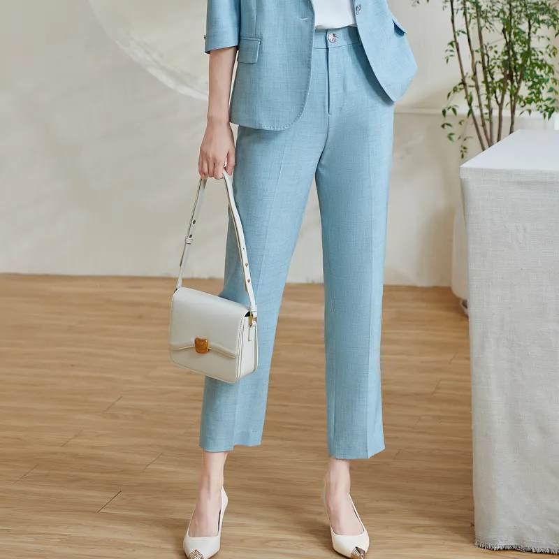 MISSSHINE SS24 Casual Pants Women's Turquoise-3
