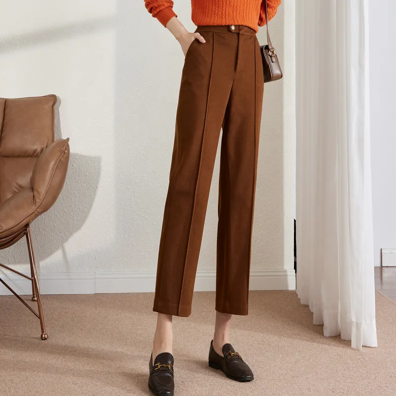 MISSSHINE Casual Pants Women's Brown-2