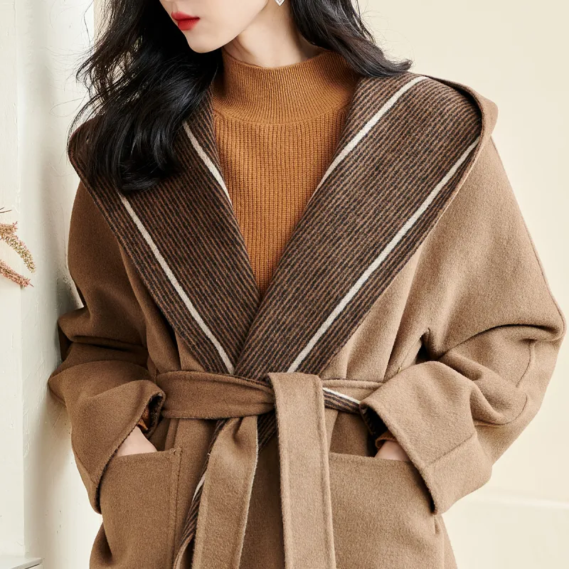 MISSSHINE Coats Women's Coffee-2