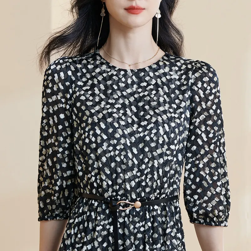 MISSSHINE Short Sleeved Dresses Women's Black-2
