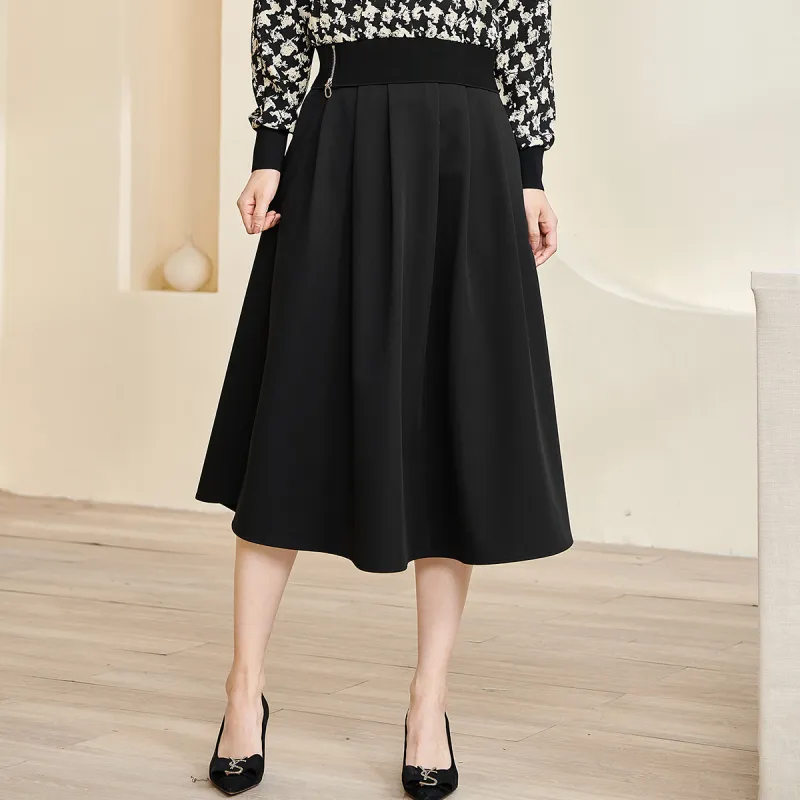 MISSSHINE Casual Long Skirts Women's Black-3