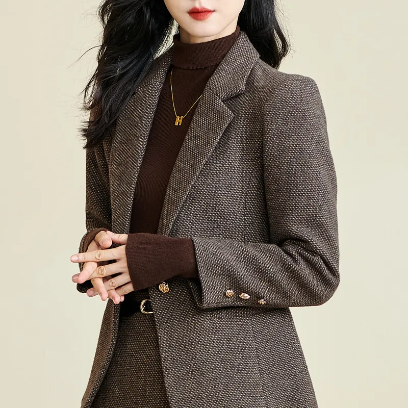 MISSSHINE Business Suit Women's Coffee-1