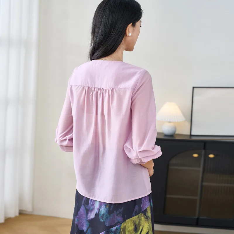 MISSSHINE Shirt Women's Pink Purple-2