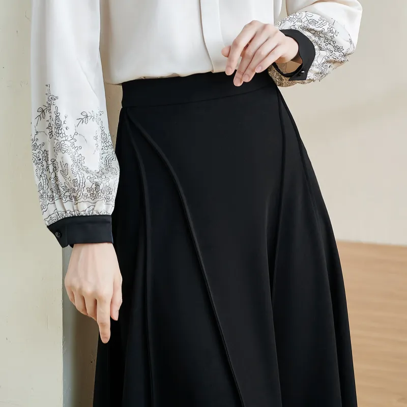 MISSSHINE Casual Long Skirts Women's Black-6