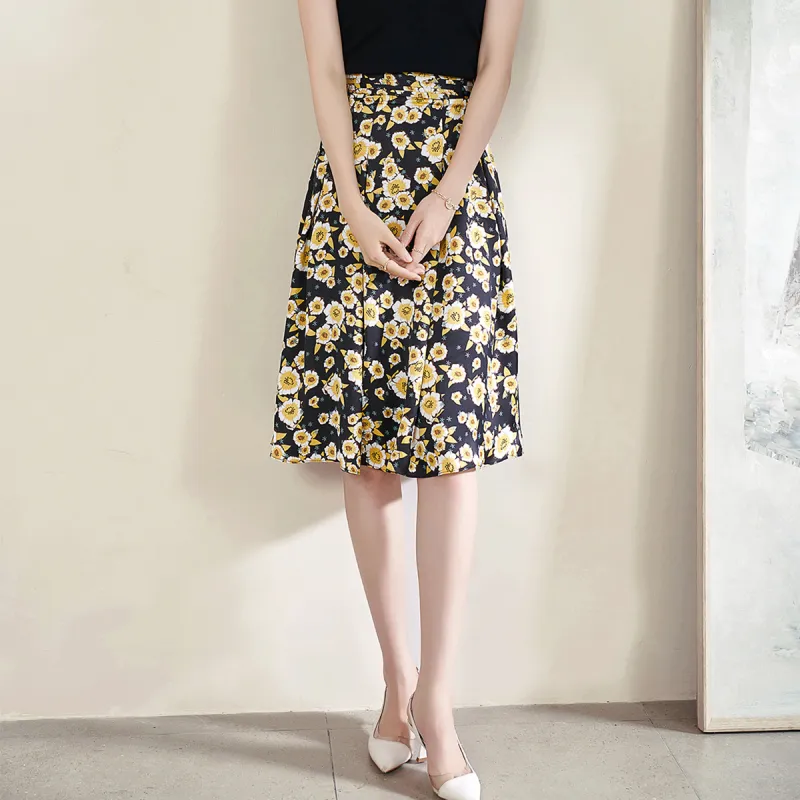 MISSSHINE Casual Long Skirts Women's Yellow-3