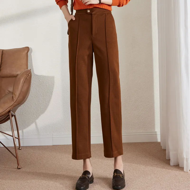MISSSHINE Casual Pants Women's Brown-4