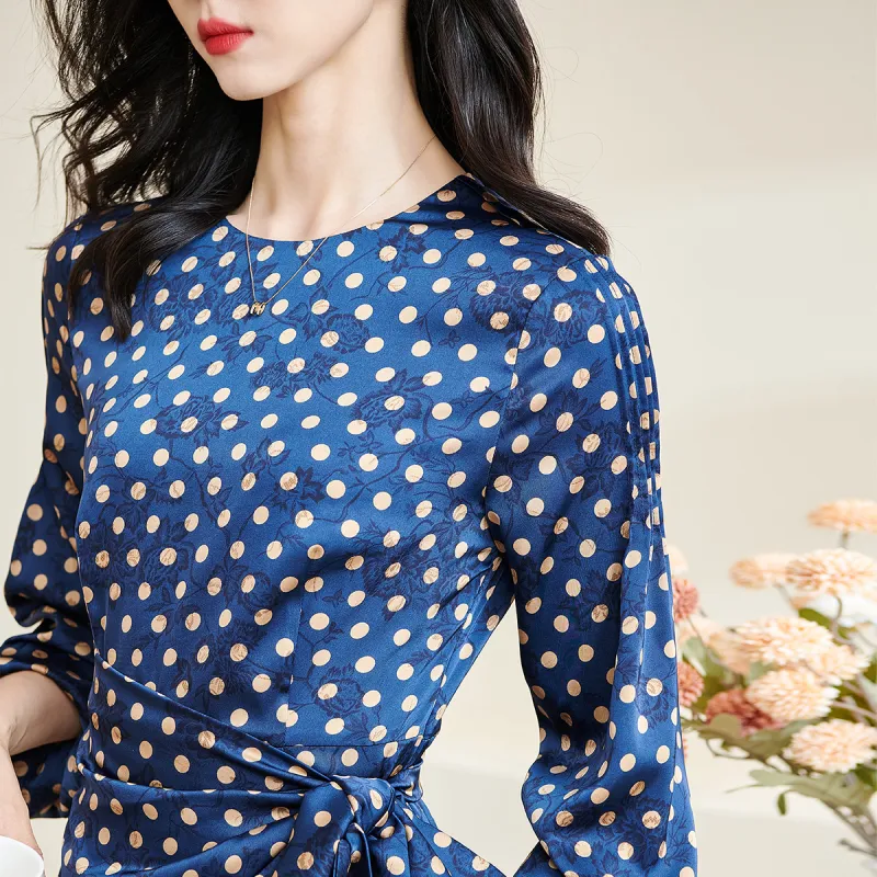 MISSSHINE Long Sleeved Dresses Women's Gray Blue-2