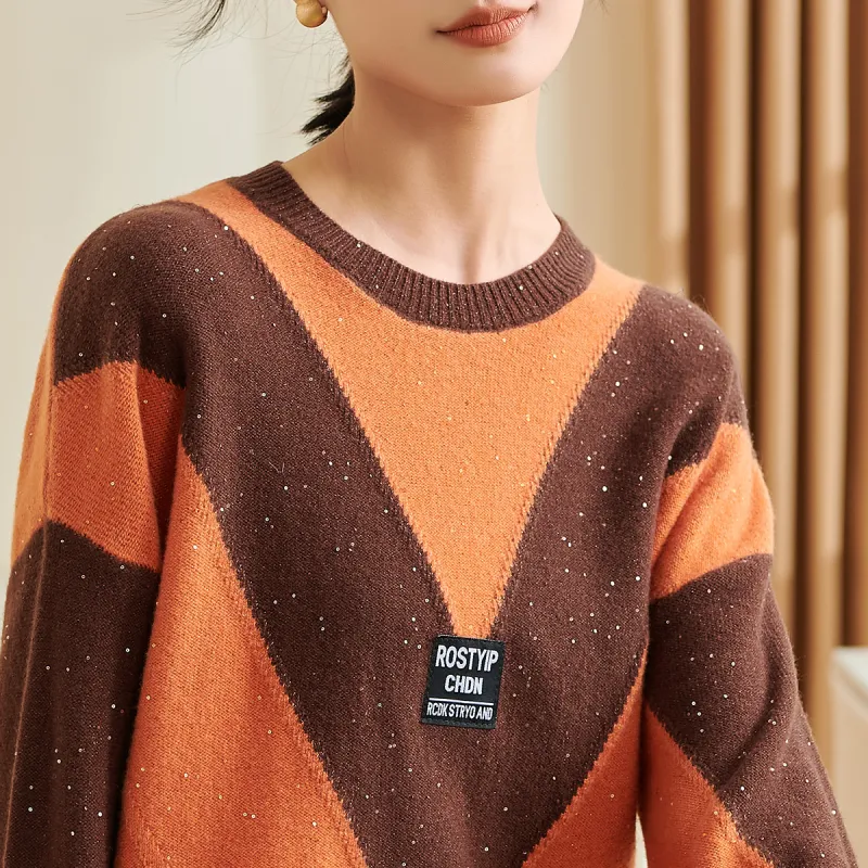 MISSSHINE Sweater Women's Orange-2