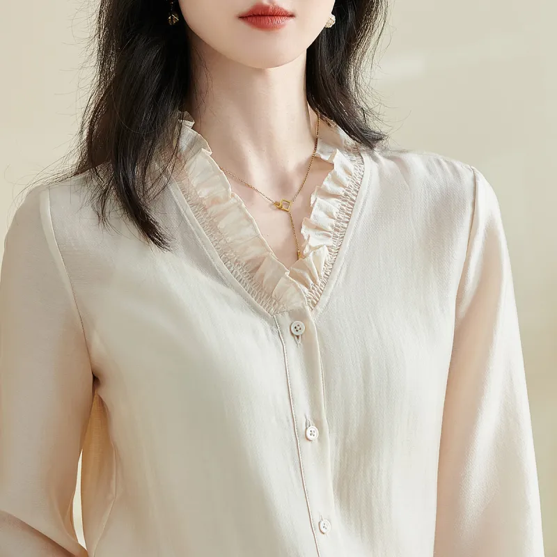 MISSSHINE Shirt Women's Creamy Apricot-2