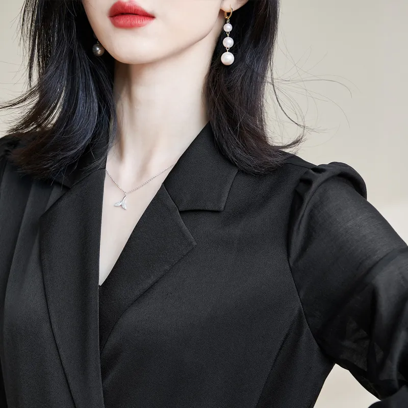 MISSSHINE Long Sleeved Dresses Women's Black-2