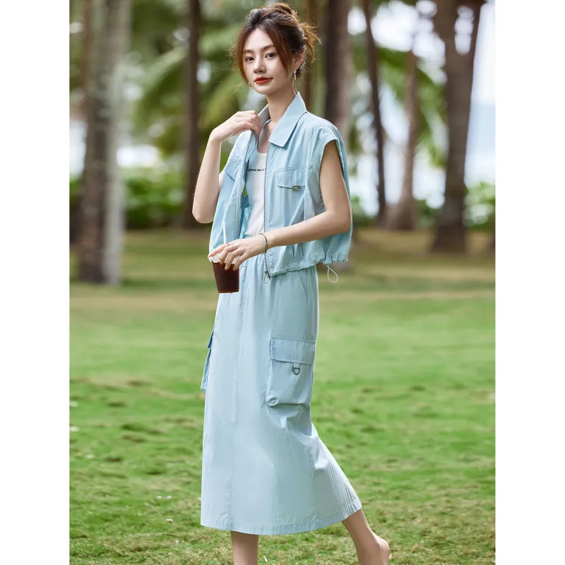 A Paradise For Awakening Skirt Set Women's Blue-6