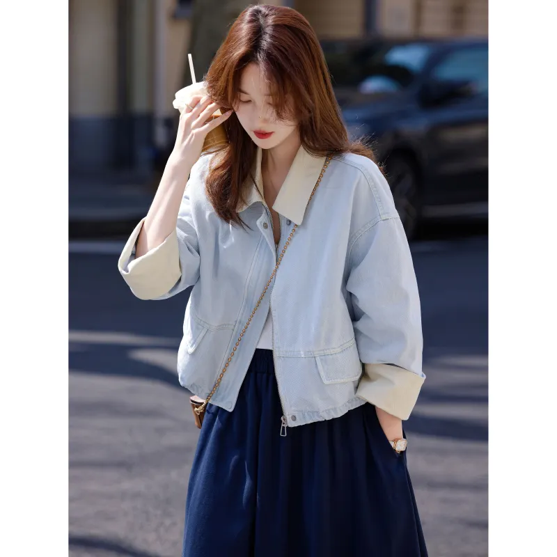 A Paradise For Awakening Denim Jacket Women's Denim Light Blue-4