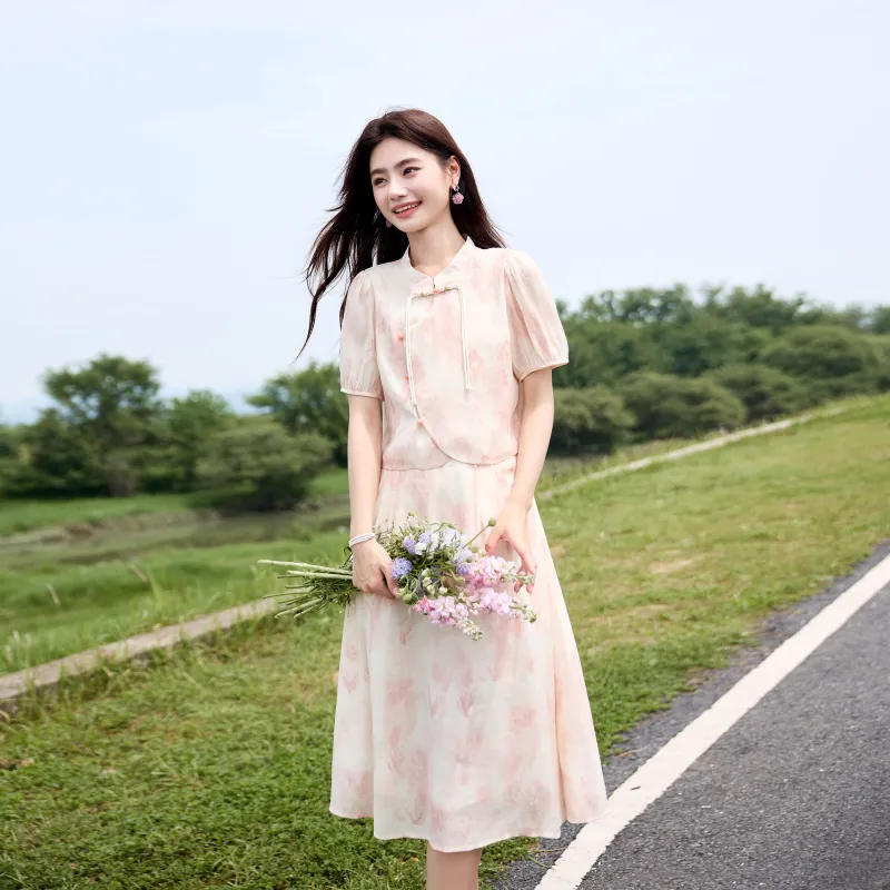 A Paradise For Awakening Skirt Set Women's Pink-2