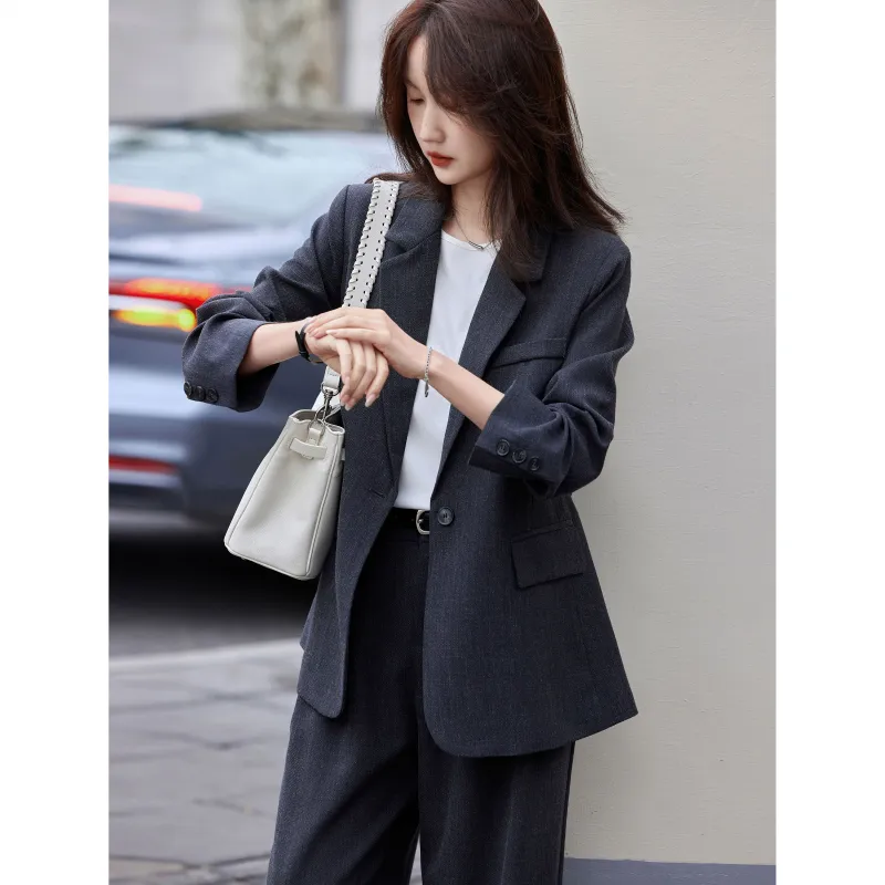 A Paradise For Awakening Casual Suit Women's Dark Gray-3