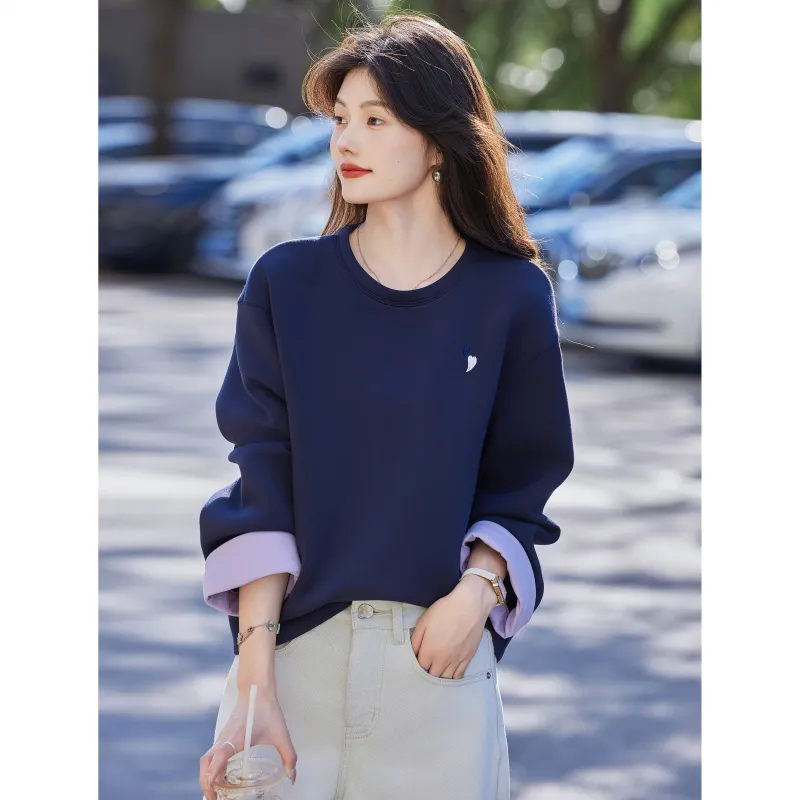 A Paradise For Awakening Sweatshirt Women's Navy Blue-3