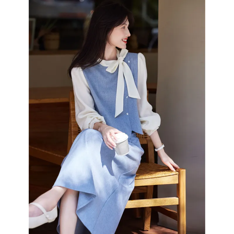 A Paradise For Awakening Skirt Set Women's Blue-6
