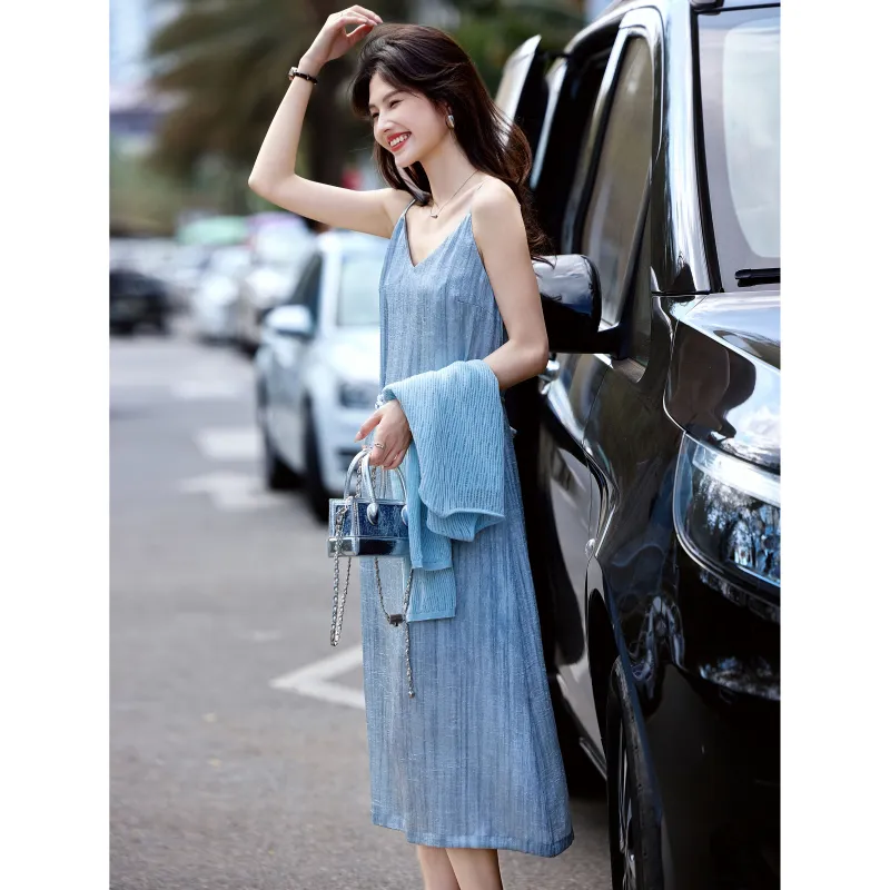A Paradise For Awakening Skirt Set Women's Blue-3