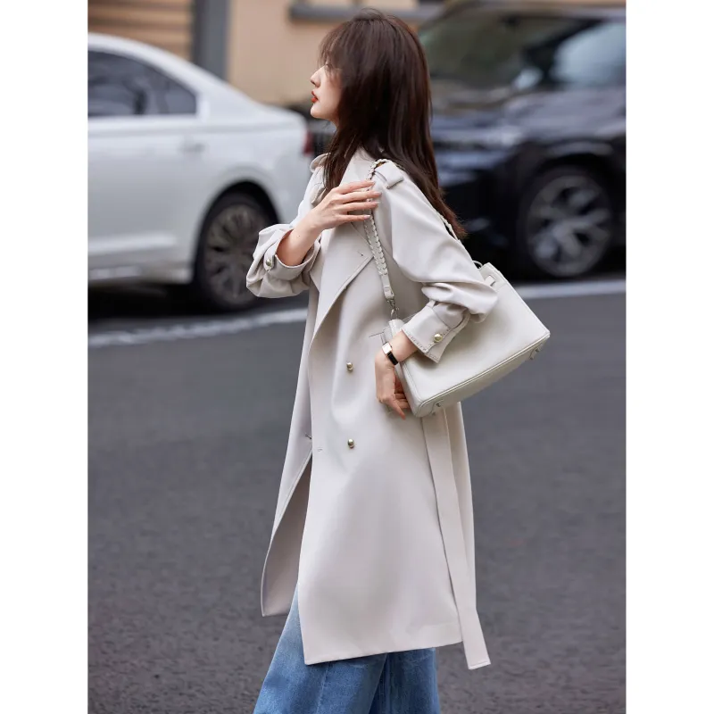 A Paradise For Awakening Trench Coat Women's Beige-2