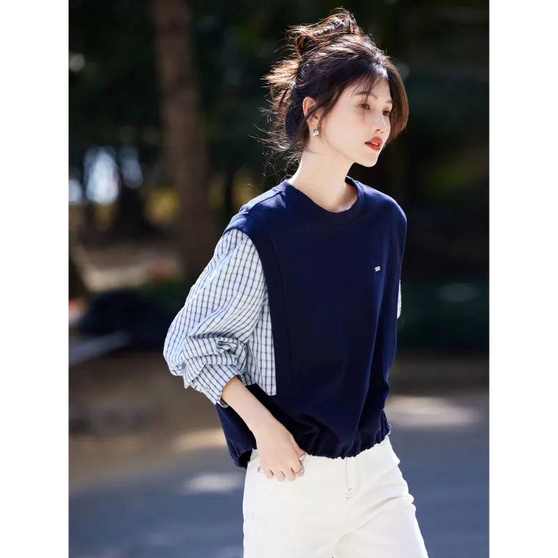 A Paradise For Awakening Sweatshirt Women's Navy Blue-4
