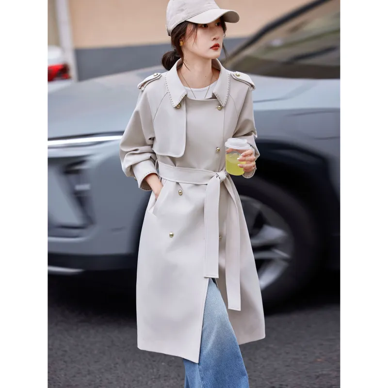 A Paradise For Awakening Trench Coat Women's Beige-5