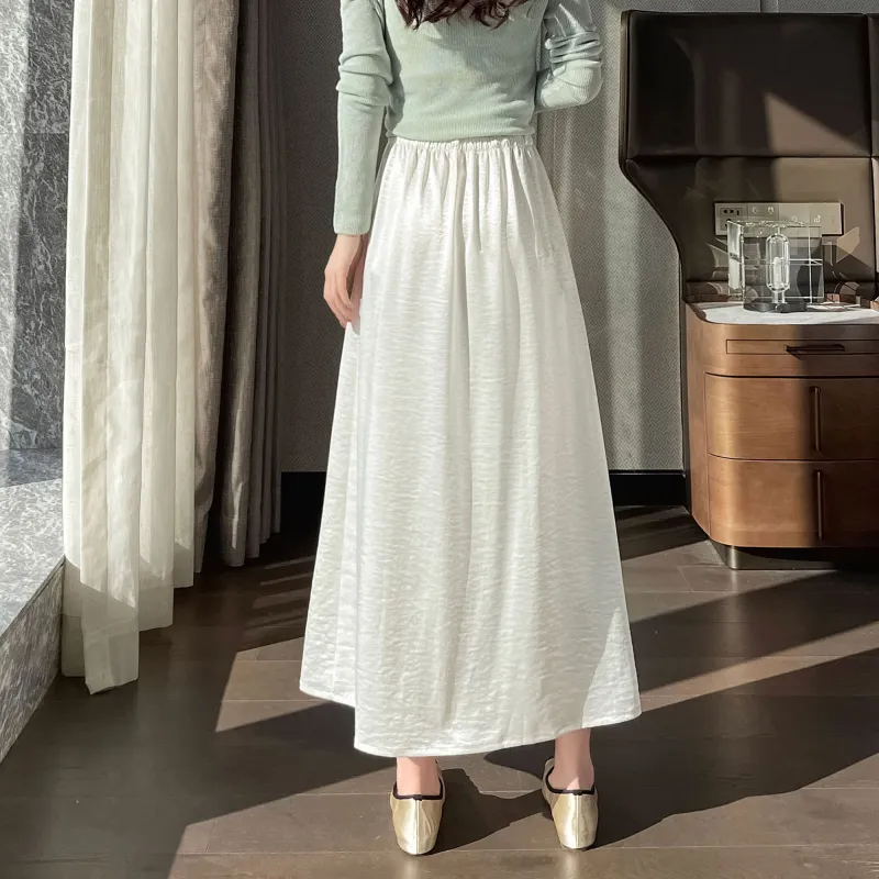 A Paradise For Awakening Casual Long Skirt Women's Apricot-5