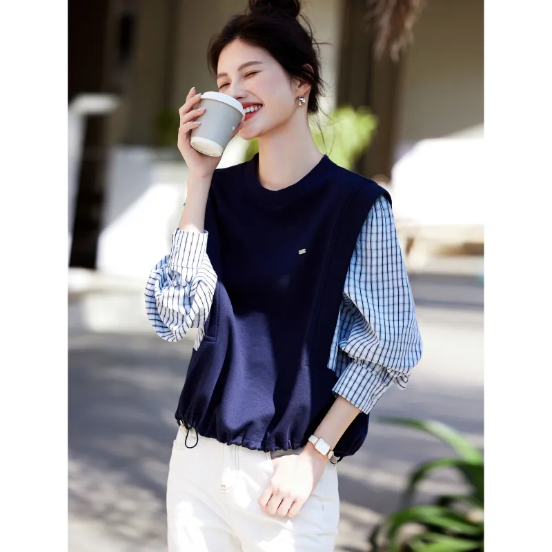 A Paradise For Awakening Sweatshirt Women's Navy Blue-5