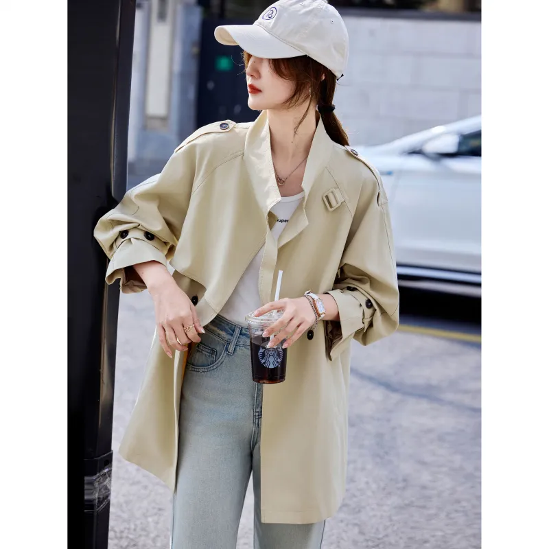 A Paradise For Awakening Trench Coat Women's Camel-3