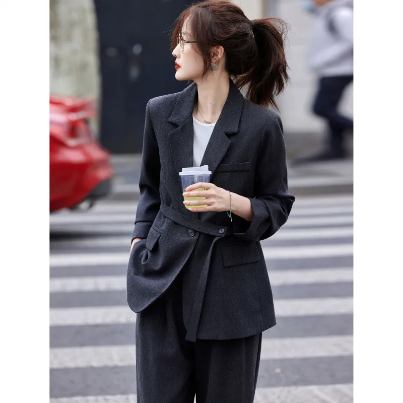 A Paradise For Awakening Casual Suit Women's Dark Gray-5