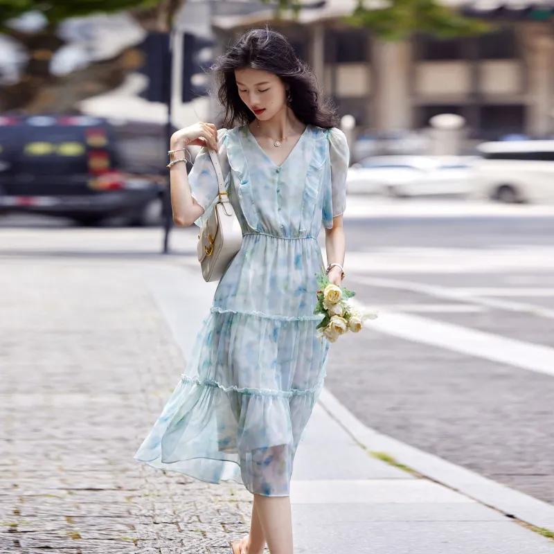 A Paradise For Awakening Short Sleeved Dress Women's-15