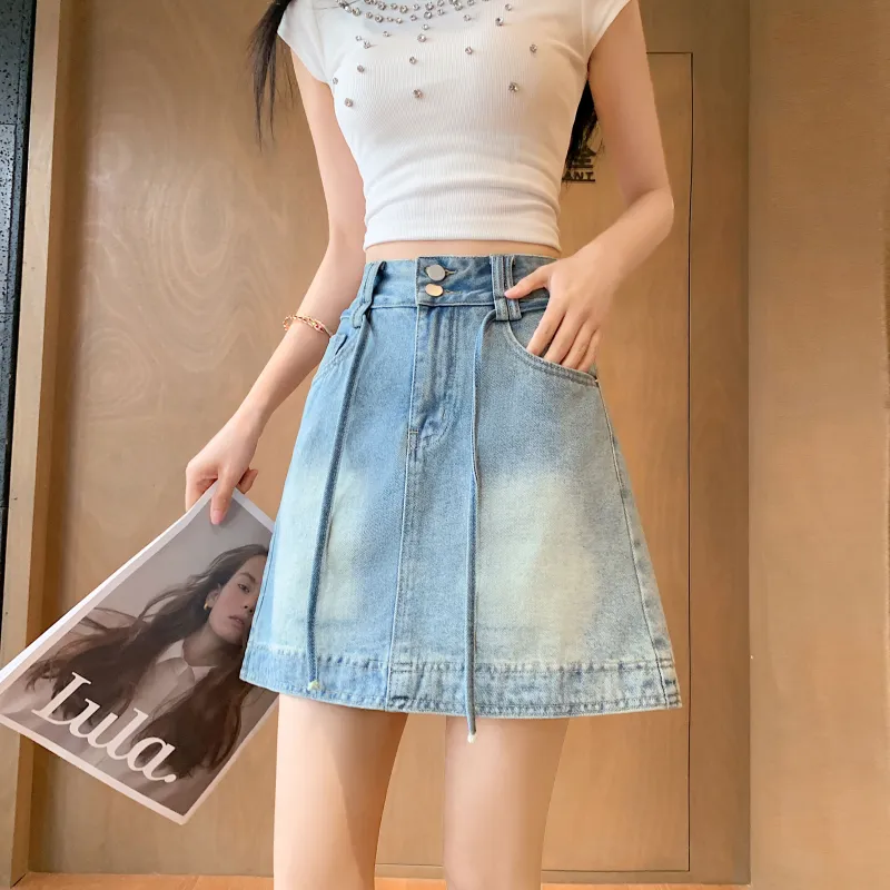 A Paradise For Awakening Denim Short Skirts Women's-4