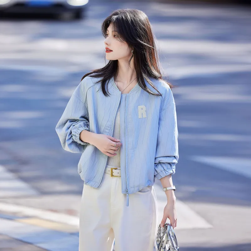 A Paradise For Awakening Cropped Coat Women's Blue-3